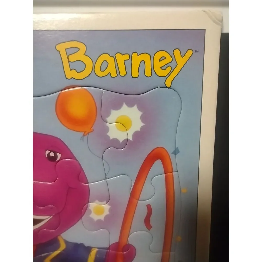 Vintage 1993 Barney Frame Tray 25 Piece‎ Circus Puzzle Milton Bradley 4364-10